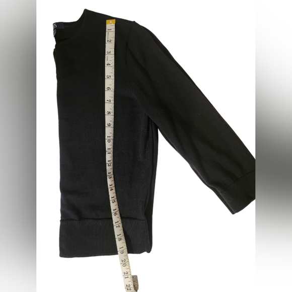 Chaps Black Button front Crew neck ¾ sleeve Cardigan. Misses Size M - Picture 6 of 6